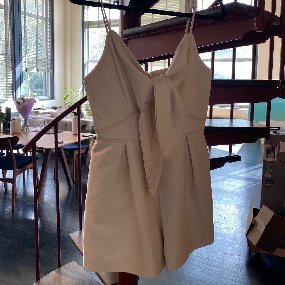 Cream Romper with Bow